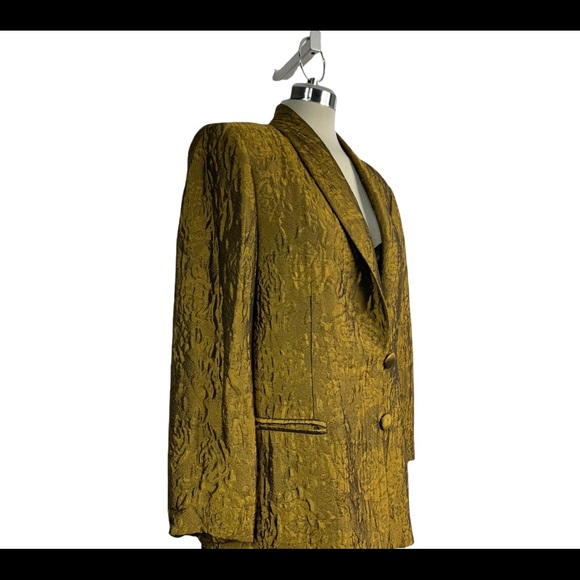 Olsen Collection,Gold silk Fabric Material,Size M - Picture 7 of 11